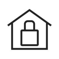 Secure House Line Icon vector