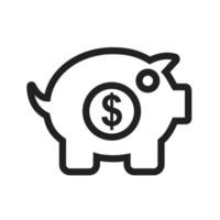 Piggy Bank Line Icon vector