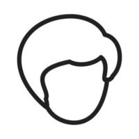 Short Hair Line Icon vector