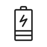 icono de línea de batería de carga vector
