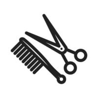 Comb and Scissor Line Icon vector