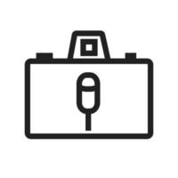 Perm Camera Mic Line Icon vector