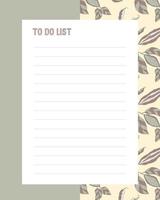 To do list pattern background with doodle pods. Forms, reminders, notes, recipes. vector