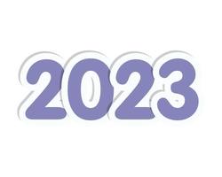 Año nuevo 2023 números de pegatinas, aislado, fondo blanco. vector