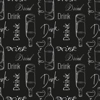 Pattern dark bottle and inscription DRINK, abstract. vector