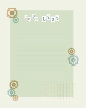 To Do List template in steampunk style with gears, cogwheels, for notes, reminders, plans, ideas, schedule. vector