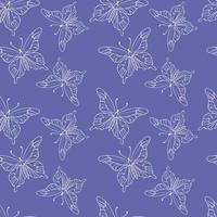 Butterfly pattern trend color 2022 Very Peri vector