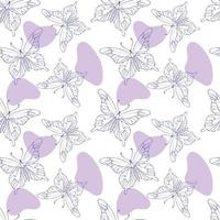 Butterfly pattern Very Peri contour and pink spot vector