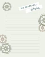 Template for notes My fantastic Ideas in steampunk style, for notes, reminders, plans, ideas, schedule. vector