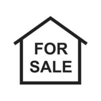 For Sale House Line Icon vector