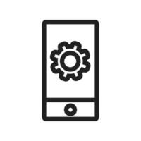 Settings Cell Line Icon vector