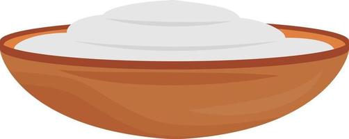 Clay bowl with rice semi flat color vector element