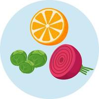 Vitamin C sources semi flat color vector objects icon