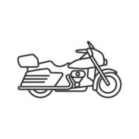 Motorbike linear icon. Thin line illustration. Motorcycle. Contour symbol. Vector isolated outline drawing