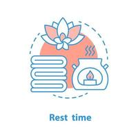Rest time concept icon. Spa idea thin line illustration. Relaxation. Vector isolated outline drawing