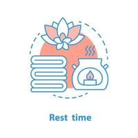 Rest time concept icon. Spa idea thin line illustration. Relaxation. Vector isolated outline drawing