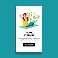 Woman Work At Home Business Or Investment Vector