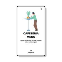 Cafeteria Menu Choosing Meal Man Client Vector
