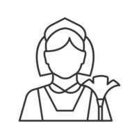 Maid linear icon. Cleaner. Housekeeping. Thin line illustration. Contour symbol. Vector isolated outline drawing