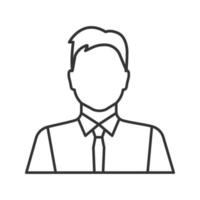 Office worker linear icon. Party maker, showman. Businessman, admin, manager. Thin line illustration. Contour symbol. Vector isolated outline drawing