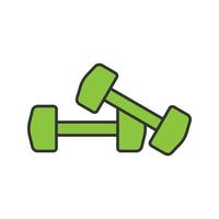 Dumbbells color icon. Fitness equipment. Isolated vector illustration