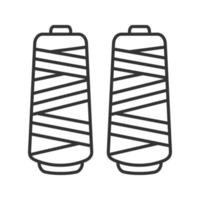 Thread spool linear icon. Thin line illustration. Contour symbol. Vector isolated outline drawing