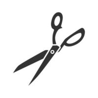 Fabric scissors glyph icon. Shears. Silhouette symbol. Negative space. Vector isolated illustration