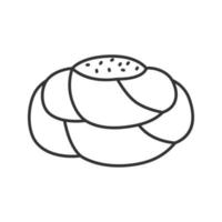 Pastry bread linear icon. Thin line illustration. Sweet dough. Fancy bread. Contour symbol. Vector isolated outline drawing