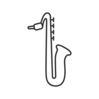 Saxophone linear icon. Thin line illustration. Sax. Contour symbol. Vector isolated outline drawing