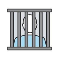 Prisoner color icon. Jail, prison. Isolated vector illustration