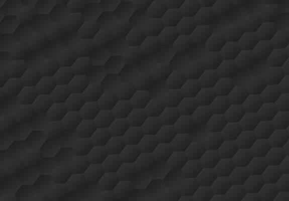 Honeycomb shape black Background have copy space, polygon pattern, light and shadow on dark background, Embossed Hexagon