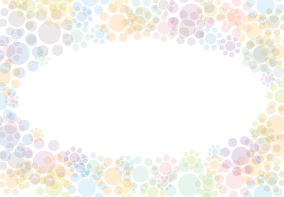 Abstract pastel flowers oval frame.