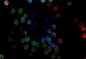 Dark Multicolor, Rainbow vector background with bubbles.