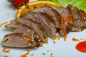 Roasted duck breast photo