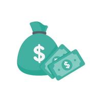 green money bag for bulk storage money saving concept vector