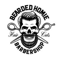 Barber Skull vector illustration