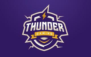 Thunder Esports Logo Template for Gaming Team or Tournament vector