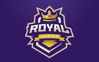 Royal Esports Logo Template with Crown for Gaming Team or Tournament vector