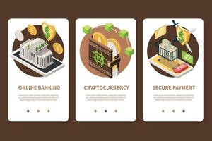 Fintech Vertical Banners Set vector