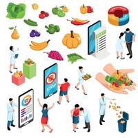 Nutritionist Isometric Set vector