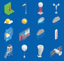 Meteorology Isometric Set vector