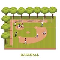 Isometric Baseball Composition vector