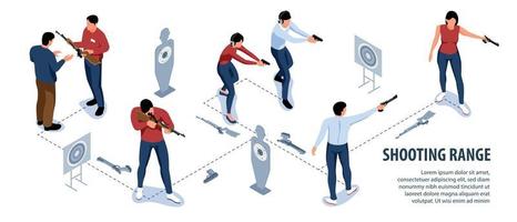 Shooting Range Isometric Infographics vector