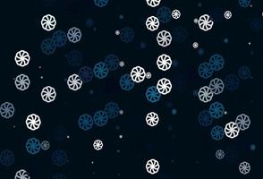 diseño vectorial azul claro con copos de nieve brillantes. vector