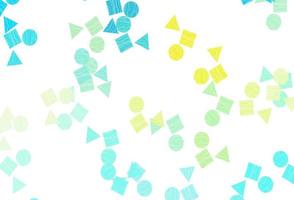 Light Blue, Yellow vector backdrop with lines, circles, rhombus.
