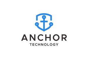 logotipo para tecnología de seguridad de anclaje vector