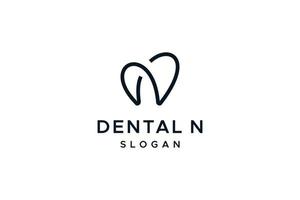 symbol dental logo initials N monogram vector
