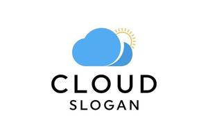 logotipo para el símbolo de la nube centrado en la tecnología de la nube vector