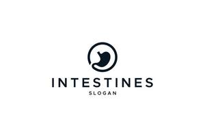 Intestines black symbol icon simple linear rounded vector image