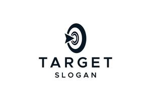 Archer shoot on target. Arrow on the target logo Target logo design. Dartboard and dart vector design